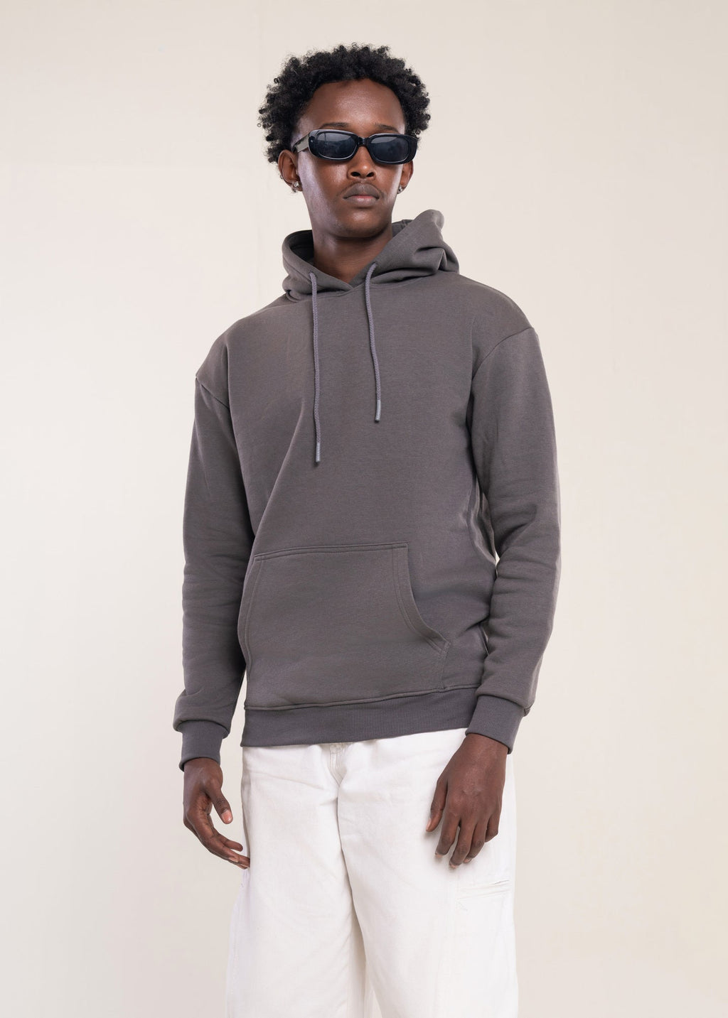 Men's Grey Cotton Hoodie - Lucca Menswear