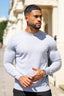 Men's Grey Crew Neck Sweater - Lucca Menswear