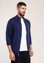 Men's Navy Full Zip Jumper - Lucca Menswear