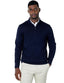 Men's Navy Zip Neck Jumper - Lucca Menswear