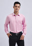Men's Pink Cotton Blend Tailored Fit Shirt - Lucca Menswear