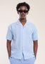 Men's Sky Blue Linen Shirt - Lucca Menswear