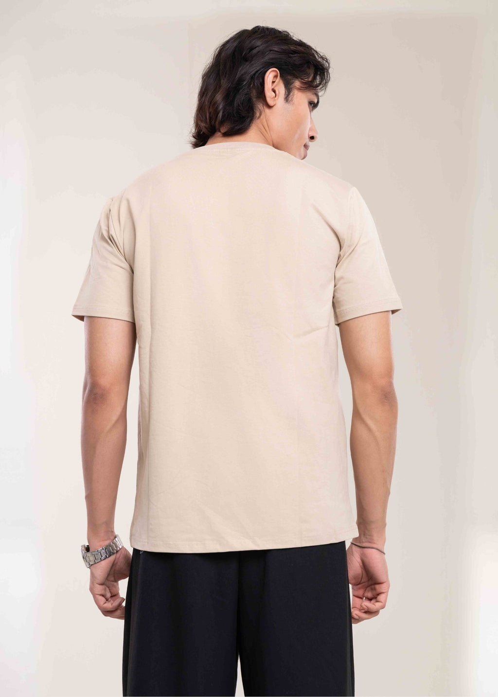 Men's Stone Muscle Fit Cotton T-Shirt - Lucca Menswear