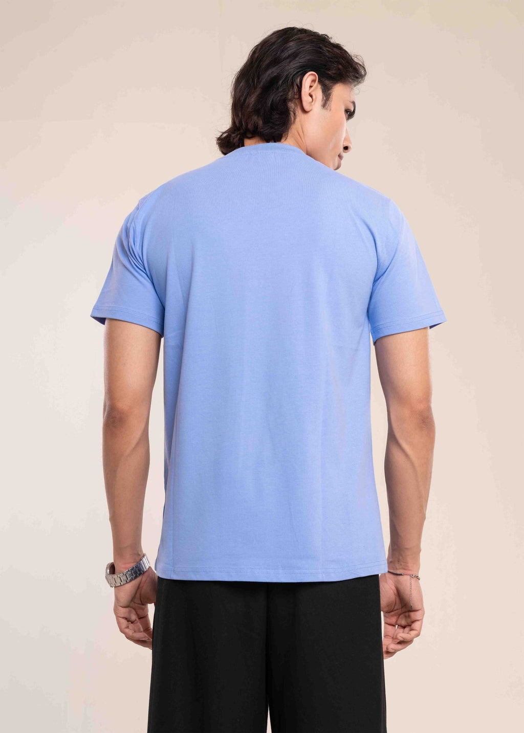 Muscle Fit Rich Cotton Blue T-Shirt - Lucca Menswear
