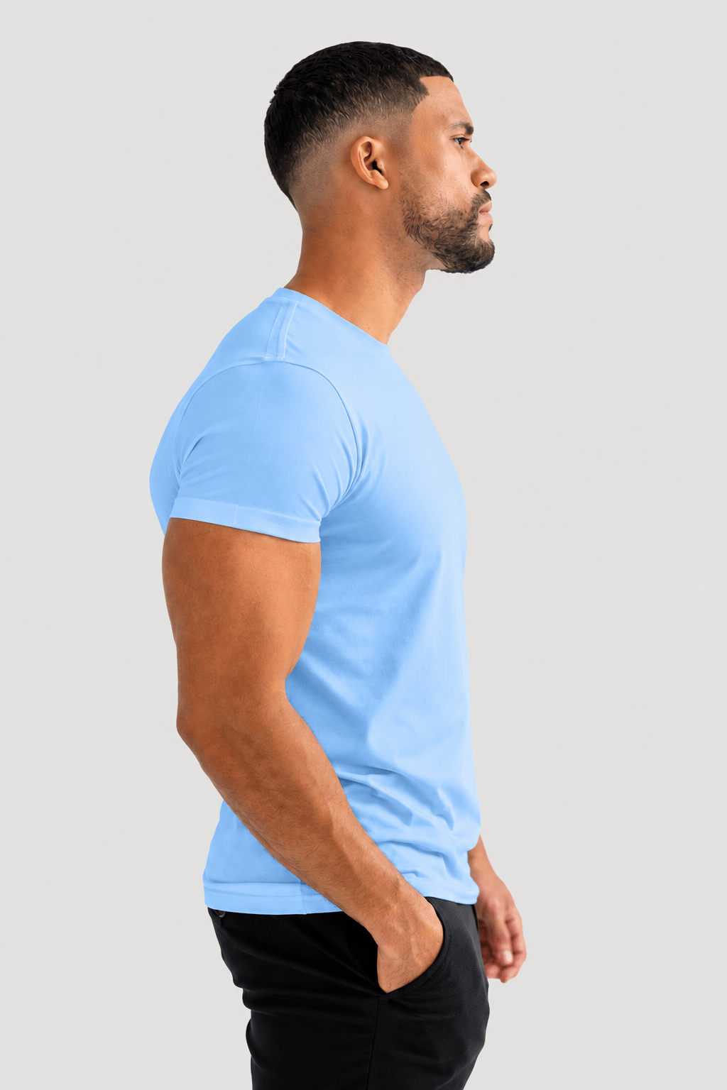 Muscle Fit Rich Premium Cotton Blue T-Shirt - Lucca Menswear