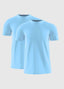 Pack Of 2 Men's Muscle Fit Sky Blue T-Shirt - Lucca Menswear
