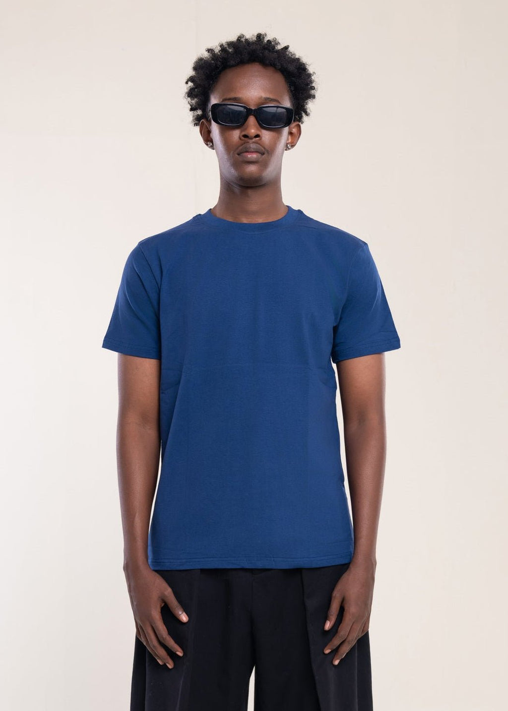 Pack of 2 Men's Navy Muscle Fit T-Shirts Cotton Crew Neck Tees - Lucca Menswear